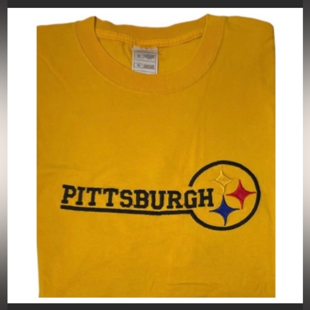 Pittsburgh Steelers Embroidered Yellow T-Shirt